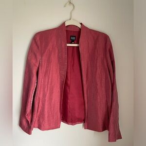 EILEEN FISHER Linen Silk Blazer Jacket Rose Pink Iridescent Women’s Size Small